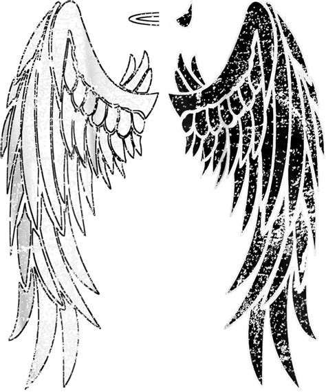 devil angel drawing|angel and demon wings drawing.